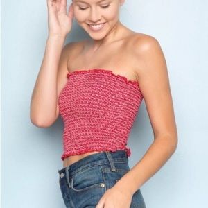 NWOT - {Hollister} Smocked Crop Floral Tube Top